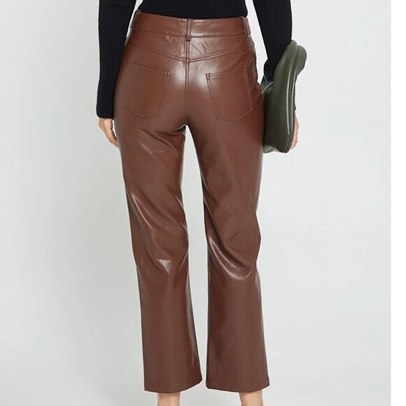 Kourt Tan Vegan Leather Pants(Size 2) - Picture 2 of 10